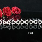 6 PCS CUTE BOW BRIDAL HAIRPIN;SILVER CUTE BOW CRYSTAL WEDDING HAIR PIN #686