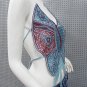 Cute butterfly blue sexy top; woman hippie top; fashionable beaded dancing belly top#24