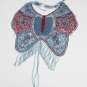 Cute butterfly blue sexy top; woman hippie top; fashionable beaded dancing belly top#24