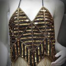 Sexy Halter Top ; chevron woman hippie top; fashionable sequin beaded dancing belly bar top#17