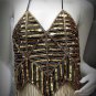 Sexy Halter Top ; chevron woman hippie top; fashionable sequin beaded dancing belly bar top#17