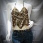 Sexy Halter Top ; chevron woman hippie top; fashionable sequin beaded dancing belly bar top#17