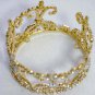 Bridal Bride Silver Crystal Small Crown ;Delicate Golden Tiara Regal ;wedding headpiece#841G