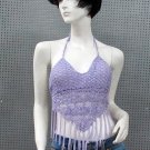 Sexy Halter Top ; woman hippie top; fashionable crochet beaded dancing belly bar top#32