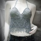 Sexy Halter Top ; woman hippie top; fashionable crochet beaded dancing belly bar top#16