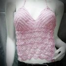 Sexy Halter Top ; woman hippie top; fashionable crochet beaded dancing belly bar top#19p