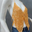 Sexy Halter Top ; woman hippie top; fashionable crochet sequin beaded dancing belly bar top#20