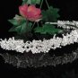 Crystal Rhinestone Floral Alloy Bridal Headband ;Sparkle Beautiful Silver Wedding Bridal Tiara #701