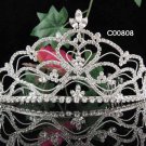 Huge Crystal Rhinestone Bridal Tiara ;Sparkle Beautiful Silver Wedding Tiara; Bride Regal#808