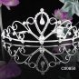 Filigree Crystal Rhinestone Bridal Tiara ;Sparkle Beautiful Silver Wedding Tiara; Bride Regal#850