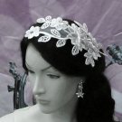 Floral Lace Wedding Headpiece;Ivory Floral Bridal Tiara ; Bride Headpiec#22