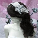Floral Lace Wedding Headpiece;Ivory Floral Bridal Tiara ; Bride Headpiec#15
