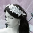 Floral Lace Wedding Headpiece;Ivory Floral Bridal Tiara ; Bride Headpiece#11