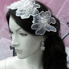 French Lace Wedding Headpiece;Ivory Floral Bridal Tiara ; Bride Headpiece#7