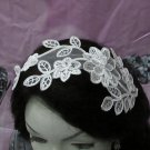 French Lace Wedding Headpiece;Ivory Floral Bridal Tiara ; Bride Headpiece#6