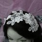French Lace Wedding Headpiece;Ivory Floral Bridal Tiara ; Bride Headpiece#6