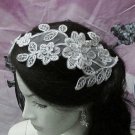 French Lace Wedding Headpiece;Ivory Floral Bridal Tiara ; Bride Headpiece#5