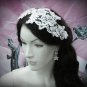 French Lace Wedding Headpiece;Ivory Floral Bridal Tiara ; Bride Headpiece#4