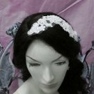 French Lace Wedding Headpiece;Ivory Floral Bridal Tiara ; Bride Headpiece#3