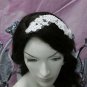French Lace Wedding Headpiece;Ivory Floral Bridal Tiara ; Bride Headpiece#3