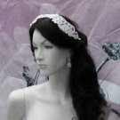 French Lace Wedding Headpiece;Ivory Floral Bridal Tiara ; Bride Headpiece#2