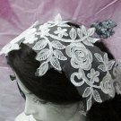 French Lace Wedding Headpiece;Ivory Floral Bridal Tiara ; Bride Headpiece#1
