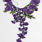French Lace Wedding Necklace;Floral Bridal Accessories;Bride Jewelry Embroidery necklace #1