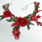French Lace Wedding Necklace;Floral Bridal Accessories;Bride Jewelry Embroidery necklace 3