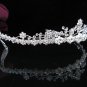 Elegance Sparkle Crystal Bridal Tiara ; Silver Rhinestone Wedding Headpiece;Floral bride tiara#422