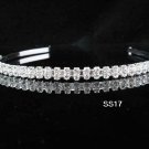 Fancy Bridal Tiara;Silver Twin Rhinestone Wedding Headband;bride Hair accessories#17