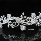 Bridal Tiara;Silver alloy Rhinestone Floral Serpent Wedding Headband;bride Hair accessories#1194