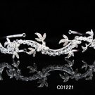 Bridal Tiara;Silver alloy Rhinestone Floral Serpent Wedding Headband;bride Hair accessories#1221