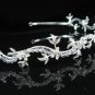 Bridal Tiara;Silver alloy Rhinestone Floral Serpent Wedding Headband;bride Hair accessories#1221