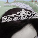 Elegance Bridal Tiara;Silver Rhinestone Floral Wedding Headband;bride Hair accessories#3050