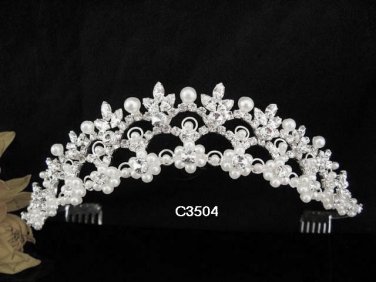 Bridal Tiara;Silver Rhinestone Bride Wedding Headpiece ;Fancy Headpiece;bride Hair accessories#3504