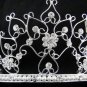Bridal Tiara;Silver Rhinestone Wedding Headband;Fancy Huge Headpiece;bride Hair accessories#10087