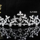 Floral Bridal Tiara;Silver Rhinestone Wedding Headband ;bride Hair accessories#1333