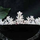 Floral Bridal Tiara;Silver Alloy Rhinestone Wedding Headband ;bride Hair accessories#1340