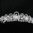 Floral Bridal Tiara;Silver Crystal Rhinestone Wedding Headband ;bride Hair accessories#1354