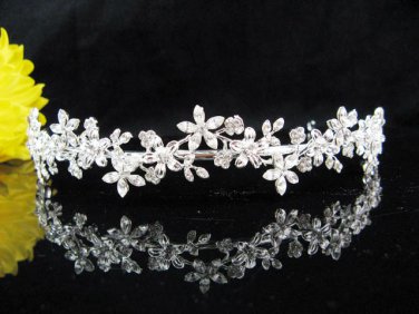 Bride Hair accessories ;Elegance Bridal Tiara;Silver Rhinestone Alloy Floral Wedding Headband#4735