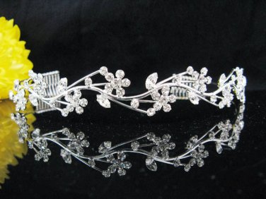 Bride Hair accessories ;Elegance Bridal Tiara;Fancy Silver Rhinestone Floral Wedding Headband#5305s