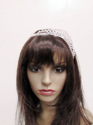 Floral Silver Rhinestone Wedding Headband;Bride Hair accessories;Fancy Crystal Bridal Tiara#298