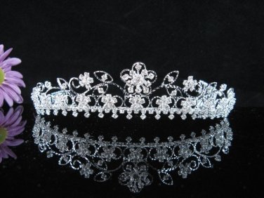 Crystal Silver Bride Headpiece ;Bridesmaid Tiara;Bridal Veil ;Fancy Fashion Hair accessories #683