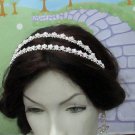 Bridal Veil ;Opera Hair accessories ;Silver Twin Bride Headband;Bridesmaid Tiara#1171s