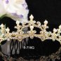 Bridesmaid Hair accessories ;Opera Tiara;Bridal Comb; Golden Teen Girl Comb ;Bride Tiara#716s