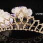 Bridesmaid Hair accessories ;Opera Tiara;Bridal Comb;Golden Teen Girl Comb ;Bride Tiara#4248g