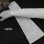 Elbow Gloves; Fashion Accessories;Satin Pattern White Bridal Gloves;Wedding Bride Accessories#27