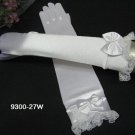 Elbow Gloves; Fashion Accessories;satin white lace Bridal Gloves;Wedding Bride Accessories#27w
