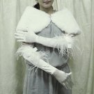 Elbow Gloves; Fashion Accessories;Floral lace satin Bridal Gloves;Wedding Bride Accessories#5w