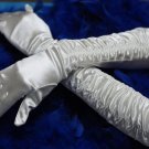 Elbow Gloves; Fashion Accessories;Ivory Satin Bridal Gloves;Wedding Bride Accessories#22i
